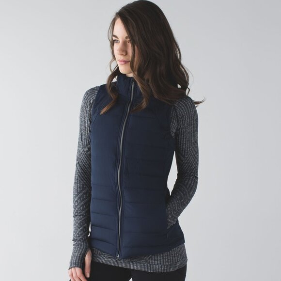 Lululemon Women's Inkwell Fluffed Up Goose Down Full-Zip Puffer Vest Size 6 - Picture 1 of 7
